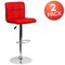 Emma and Oliver 2 Pack Contemporary Quilted Vinyl Adjustable Height Barstool with Chrome Base